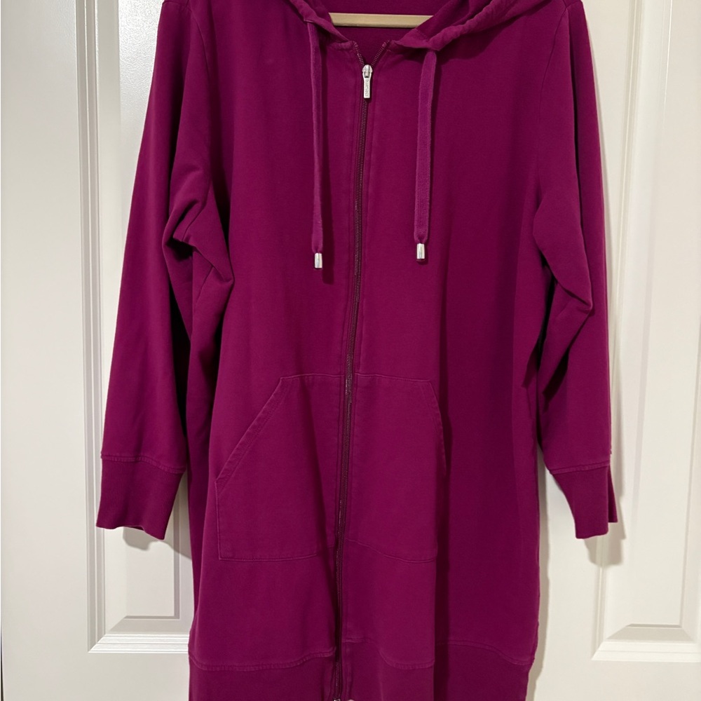 Denim & Co Active French Terry zippered Tunic XLP A606203